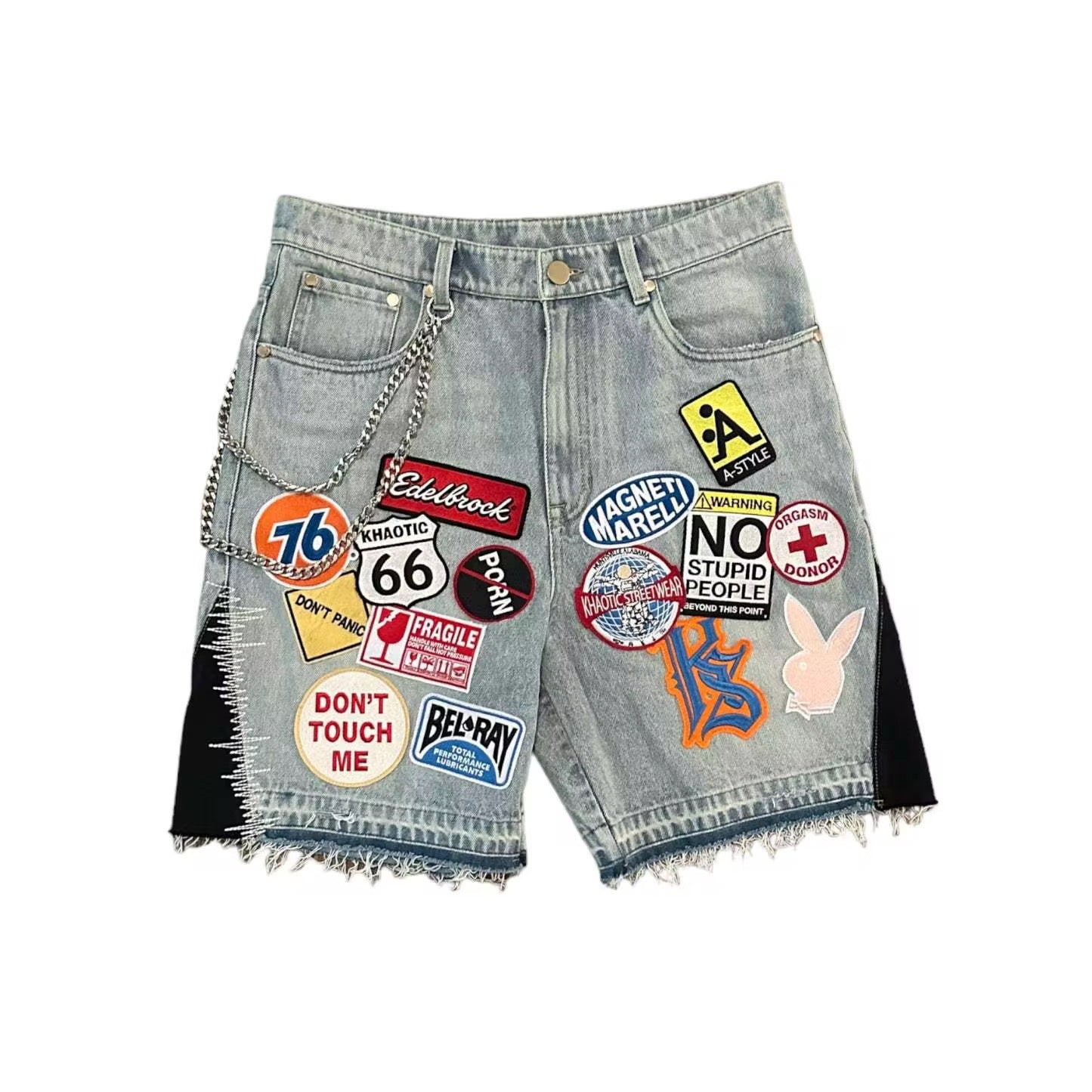 Patched Shorts