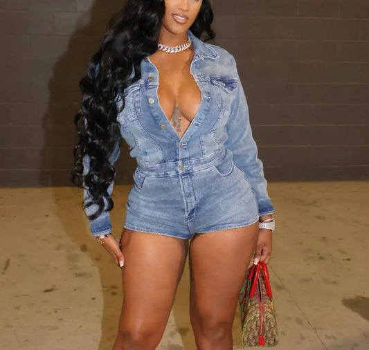 Long sleeve Jean Romper