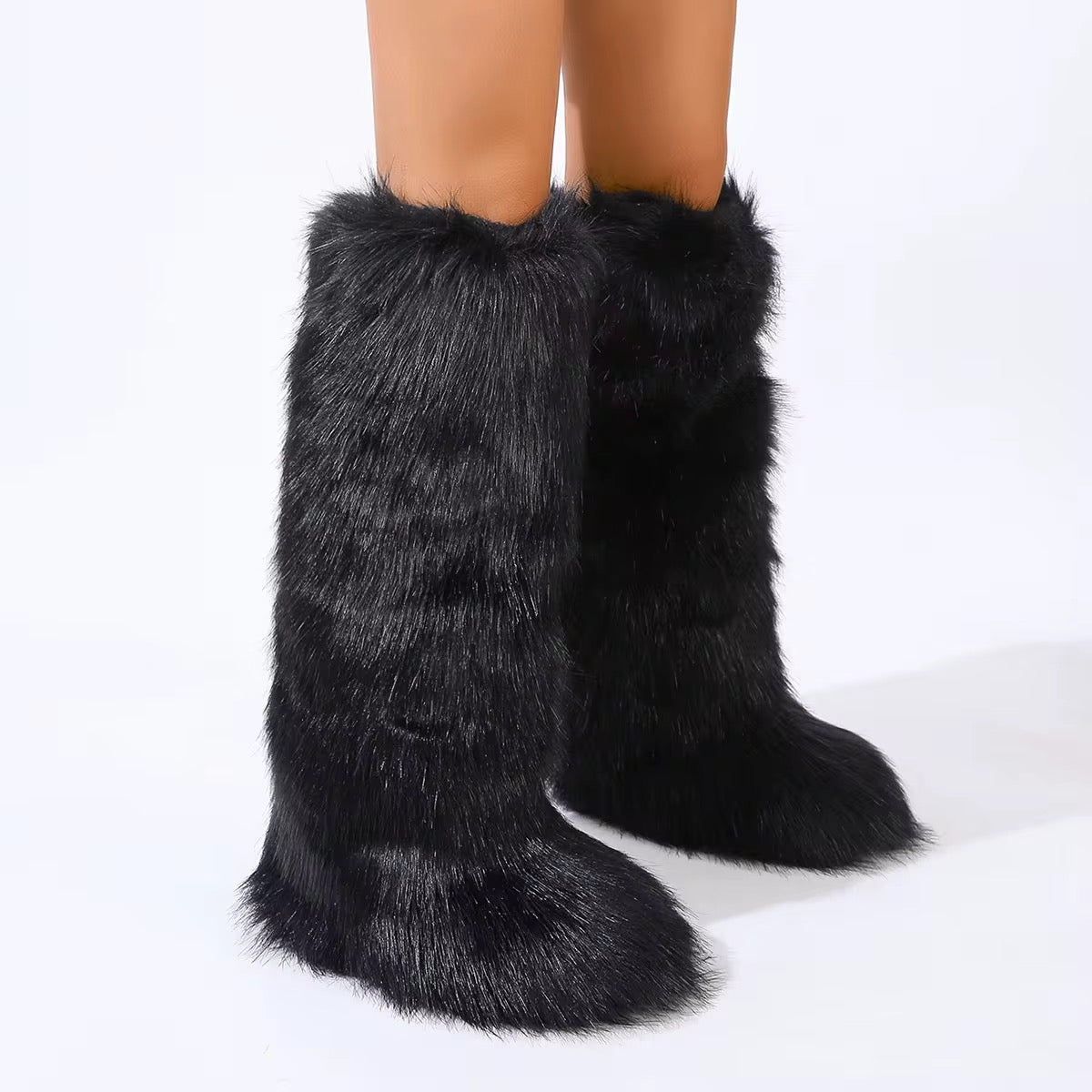 Knee Fur Boots